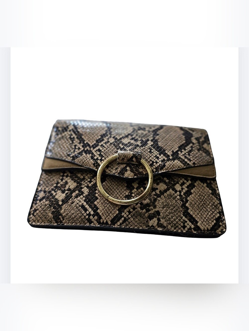 Urban Expression Ella Vegan Leather  Snakeskin Crossbody Brown Animal Print Bag